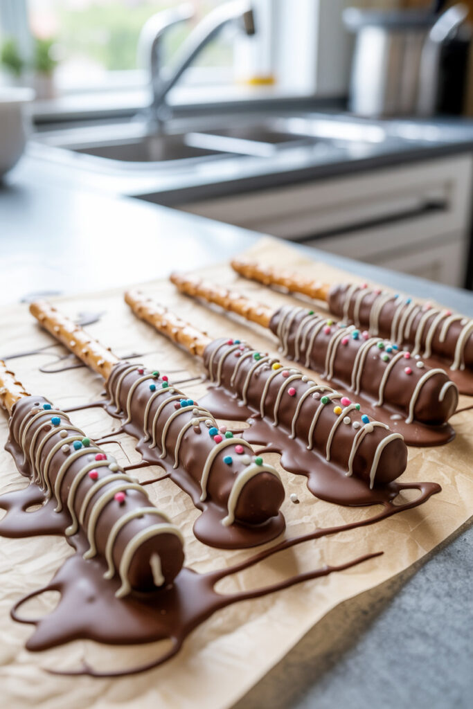 Chocolate-Covered Pretzel Rods