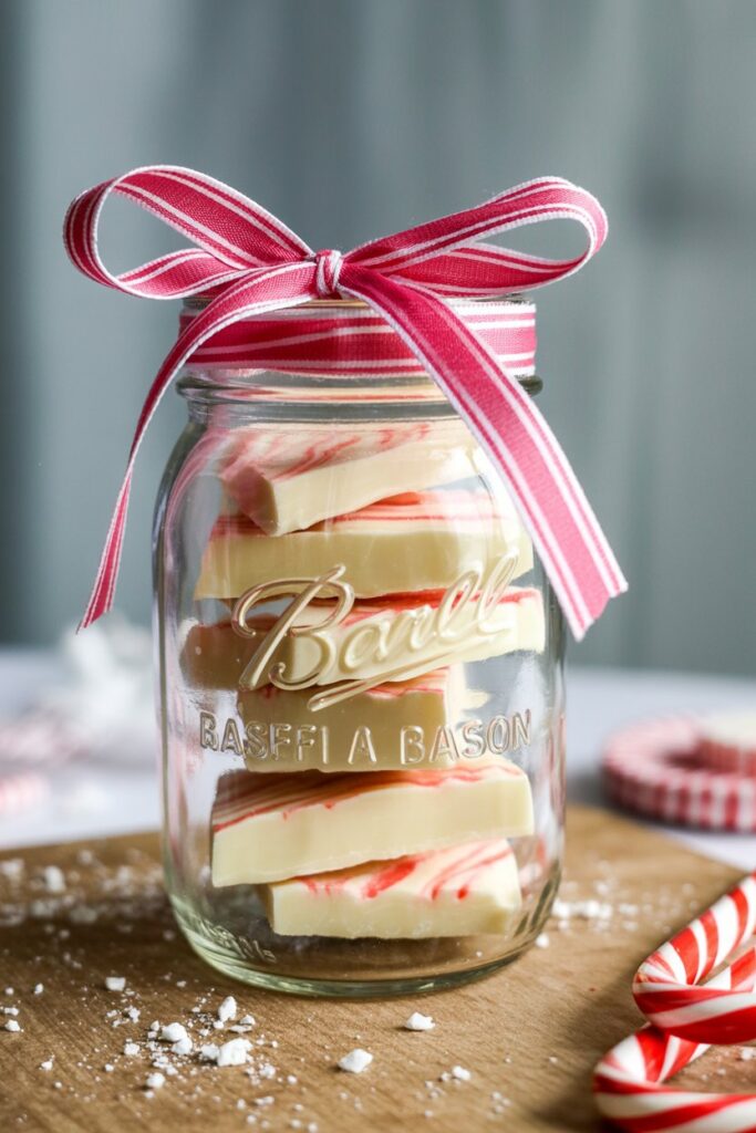 Peppermint Bark Mason Jars