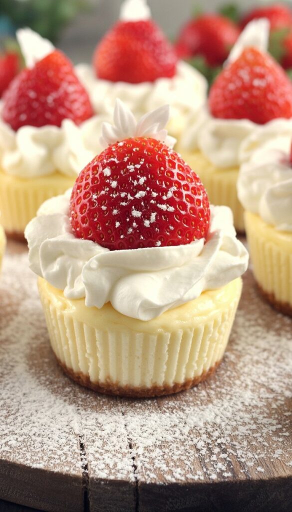 Santa Hat Cheesecake Bites