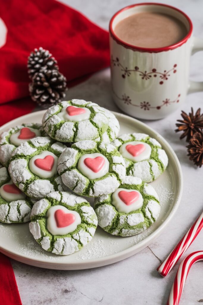 Grinch Crinkle Cookies
