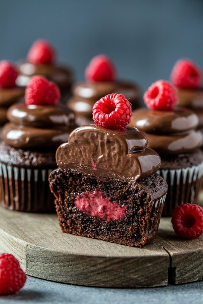 Chocolate Raspberry Truffle Cupcakes
