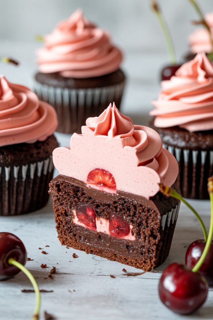 Chocolate-Cherry Cake-Mix Cupcakes