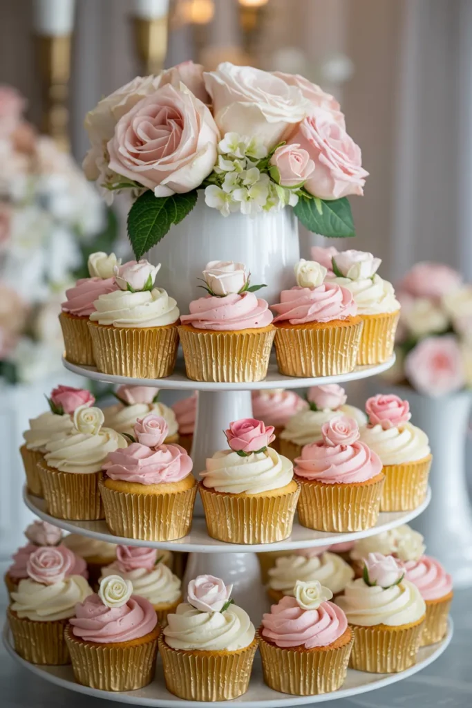 Floral Tiered Cupcake Display