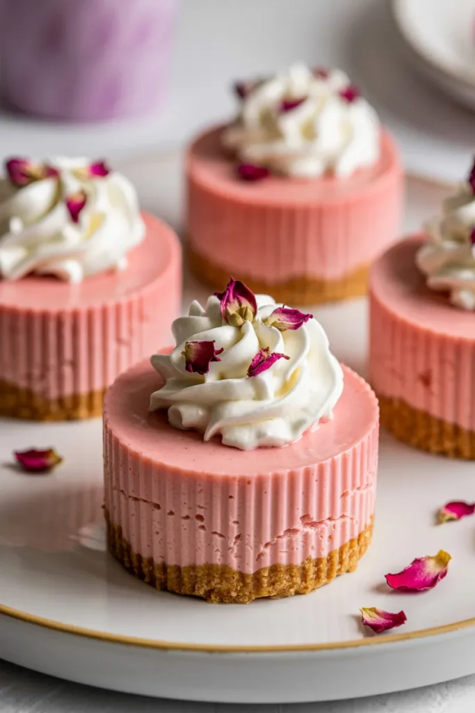 Mini Pink Strawberry Cheesecakes