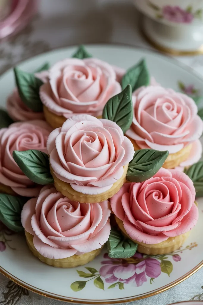 Blush Rose Frosted Sugar Cookies