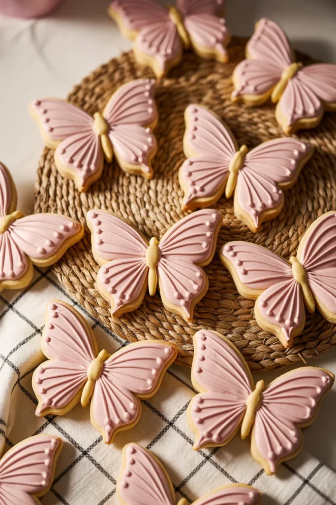 Pink Butterfly Sugar Cookies