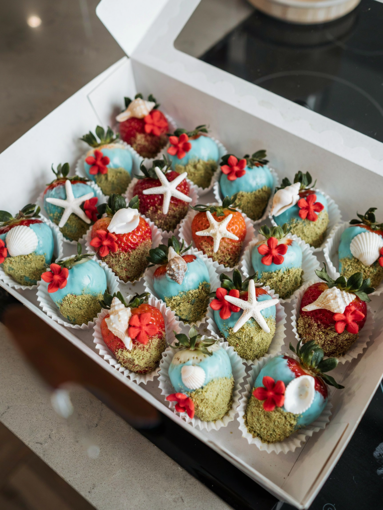 Tropical Beach Chocolate Covered Strawberries