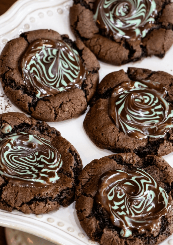 Mint Chocolate Swirl Brownie Cookies
