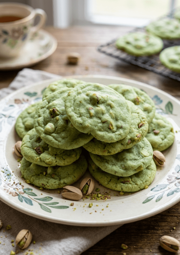 Soft & Chewy Pistachio Pudding Cookies