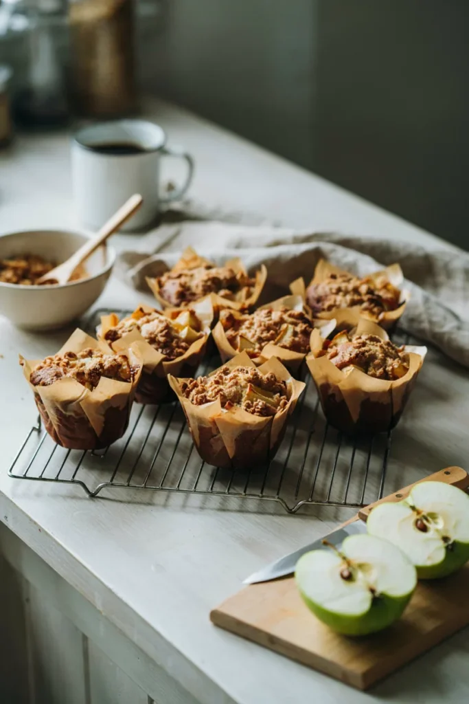 Small mini loaf-shaped pumpkin breads with a maple glaze drizzled over the top, wrapped individually in cellophane with twine.