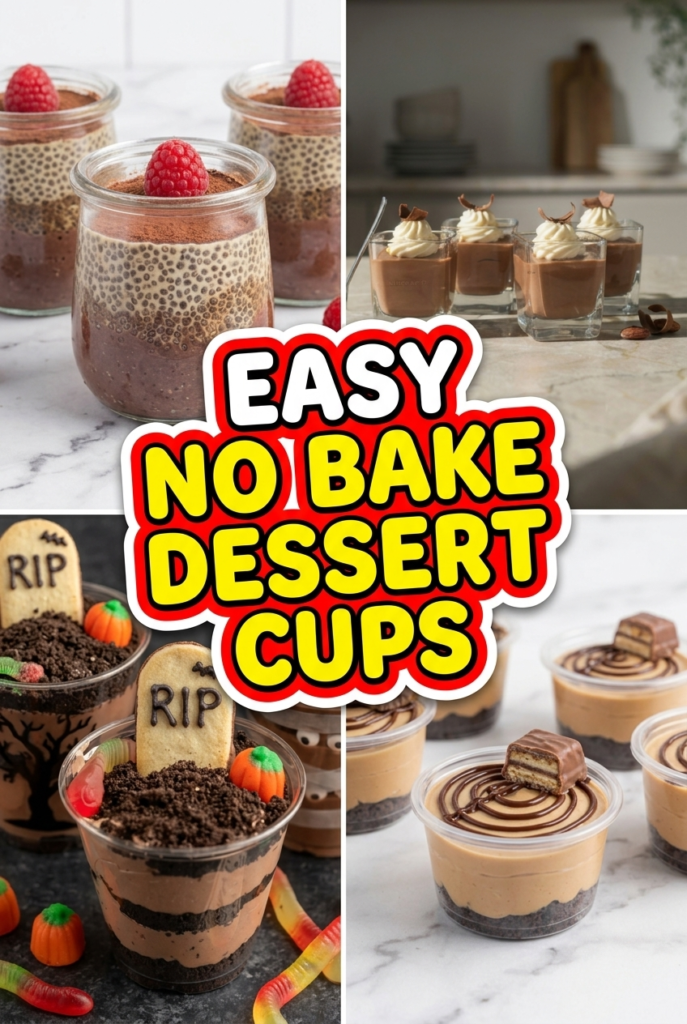 Save These No Bake Mini Dessert Cups for Later - pinterest pin 
