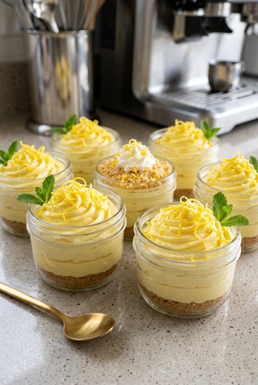 No-Bake Lemon Cheesecake Mousse Cups
