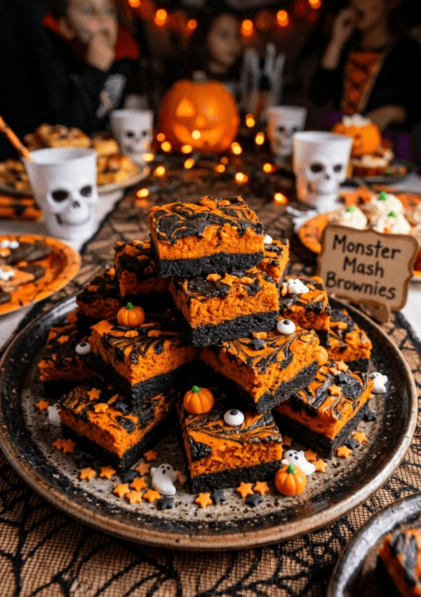 Halloween Cream Cheese Swirl Brownies (Easy Spooky Dessert Everyone Loves)