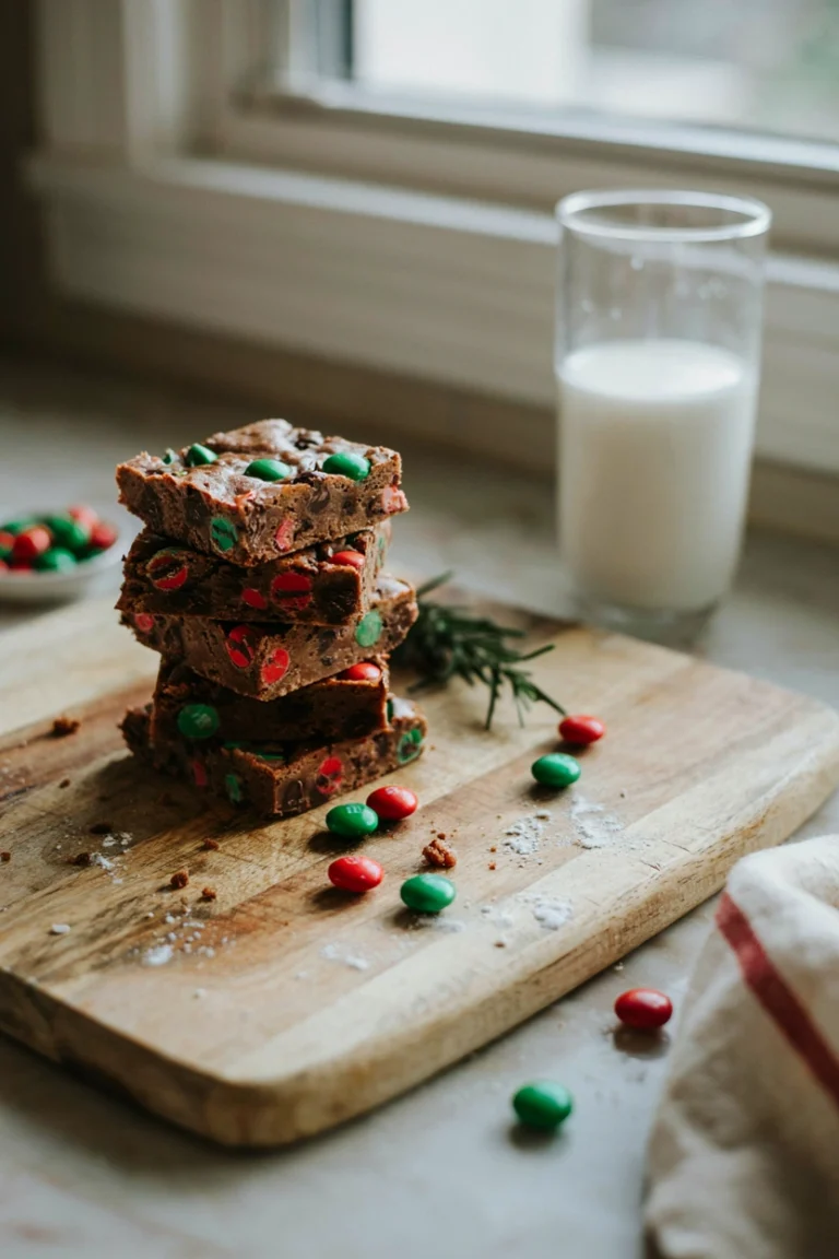 Christmas M&M Cookie Bars