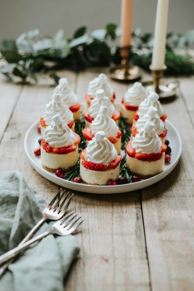 Santa Hat Cheesecake Bites