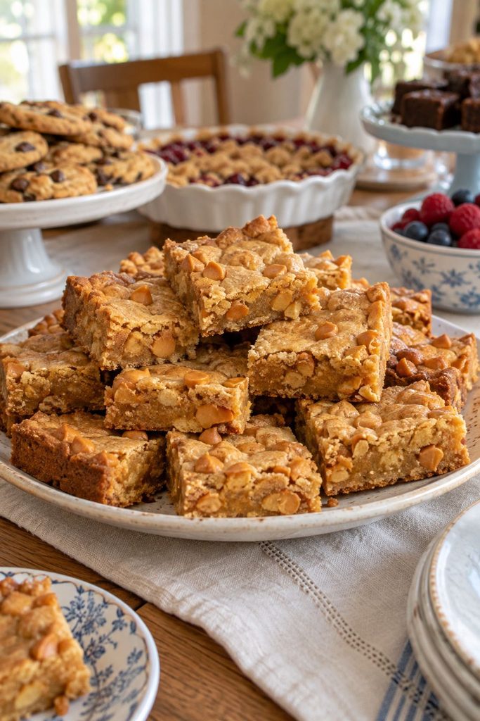 Spiced carrot cake bars topped with cream cheese frosting and chopped walnuts, cut into squares, visible carrot shreds in the crumb.
