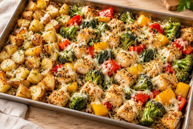 Crispy Parmesan Sheet Pan Mozzarella Chicken